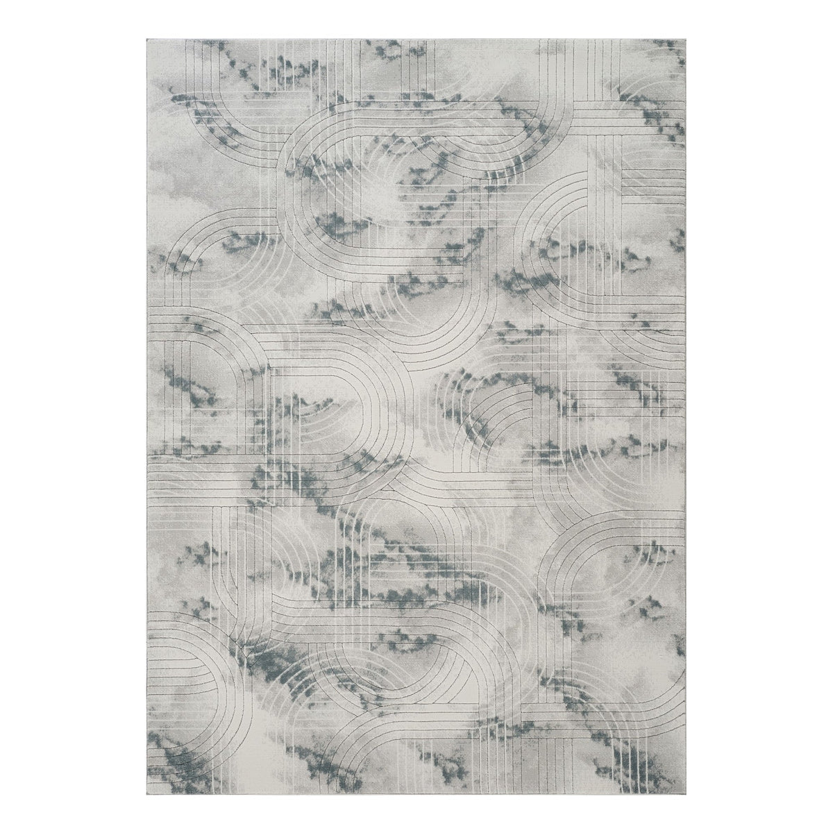 Geometrix GC_DIM1003 Gray 7 ft. 10 in. x 10 ft. 6 in. Contemporary Area Rug with Geometric 3D Effect
