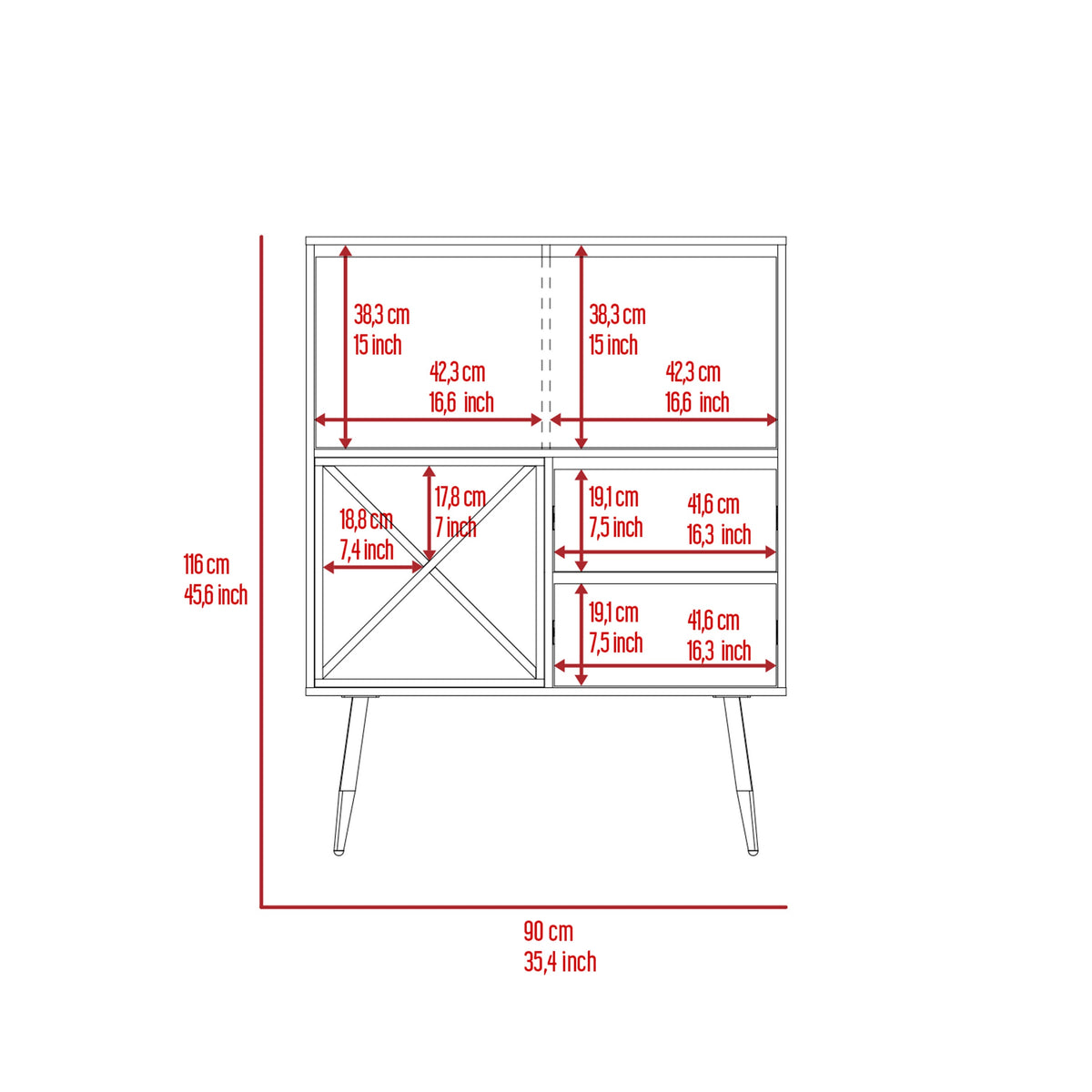 Orchid Bar, Two Drawers, Four Double Liquor Spaces, One Cabinet