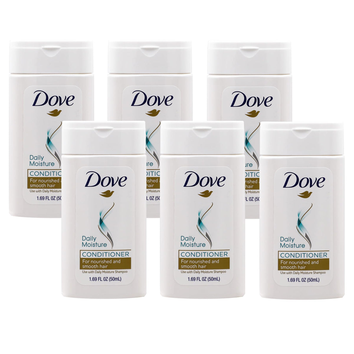 Dove Conditioner Daily Moisture Nourishing System for Smooth Hair 6-Pack 1.7 FL Oz 6 Bottles