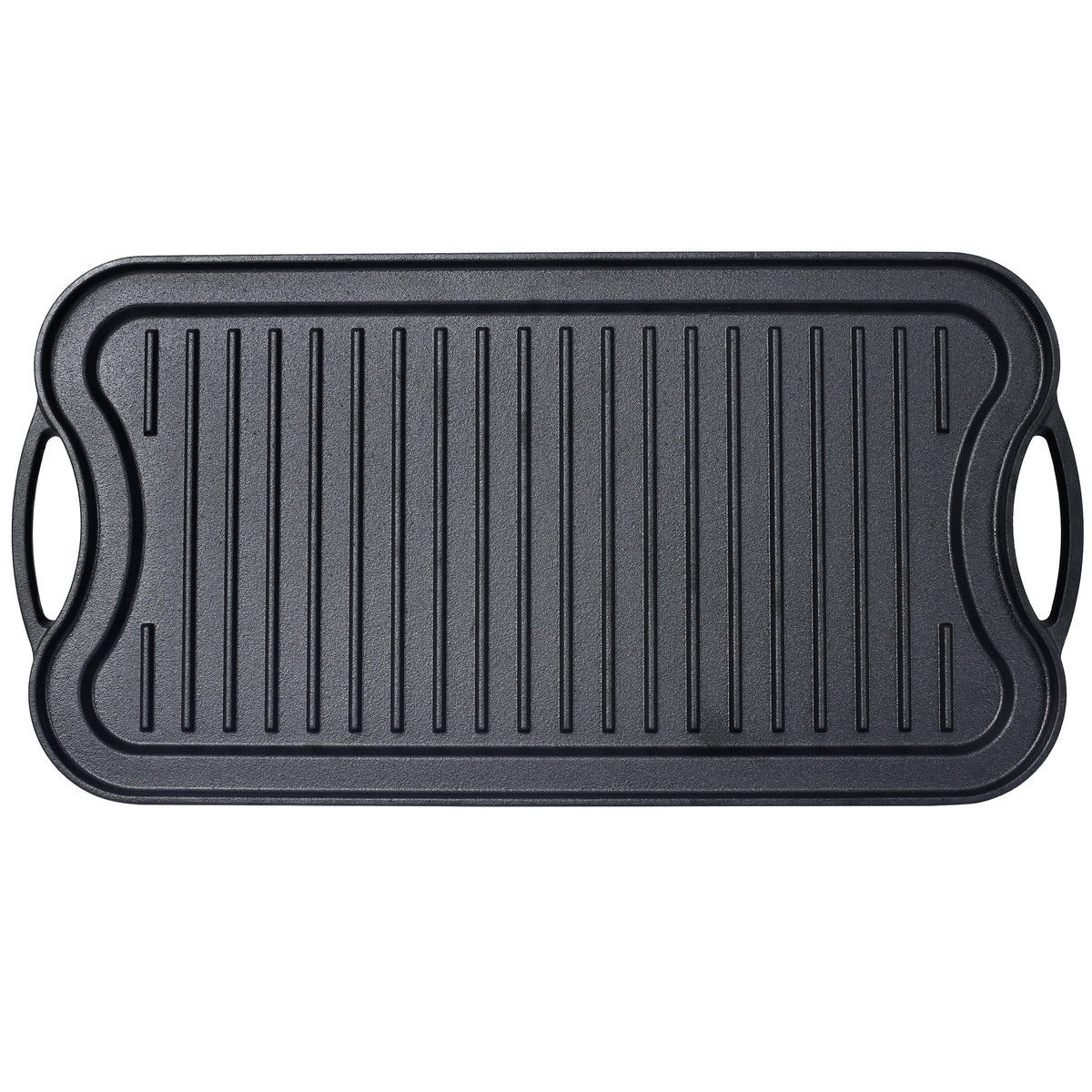 Pre-Seasoned Cast Iron Reversible Rectangular Grill/Griddle, Black,20inch x 10inch