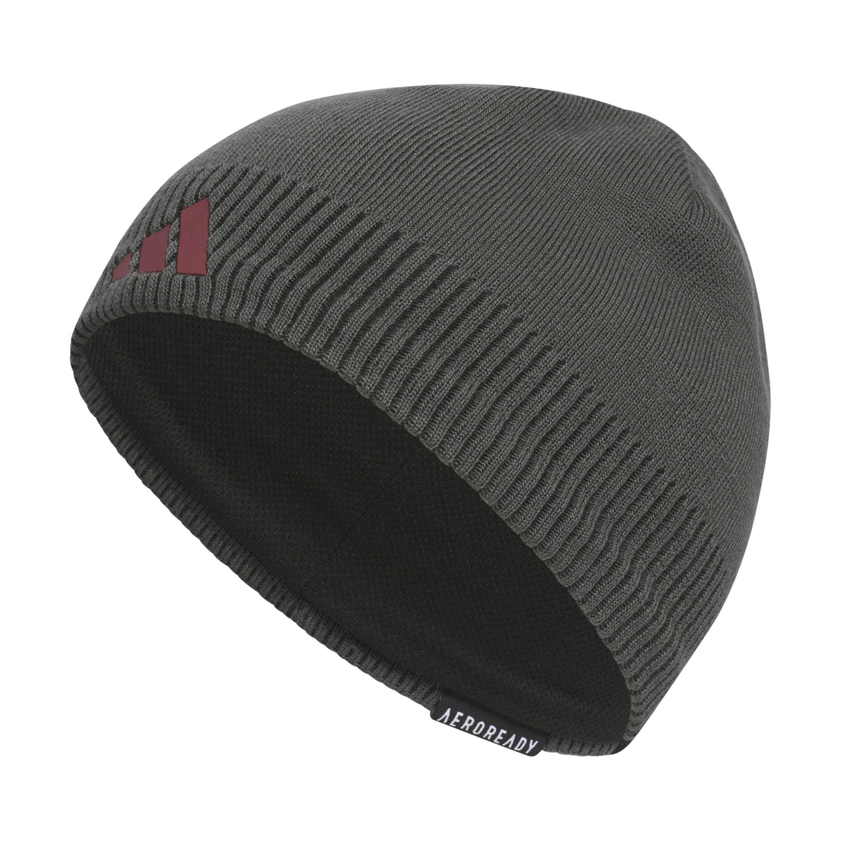 adidas Mens Creator Beanie Standard fit Acrylic Knit Skull Cap/hat for Winter Grey Six/Black/Shadow Red One Size