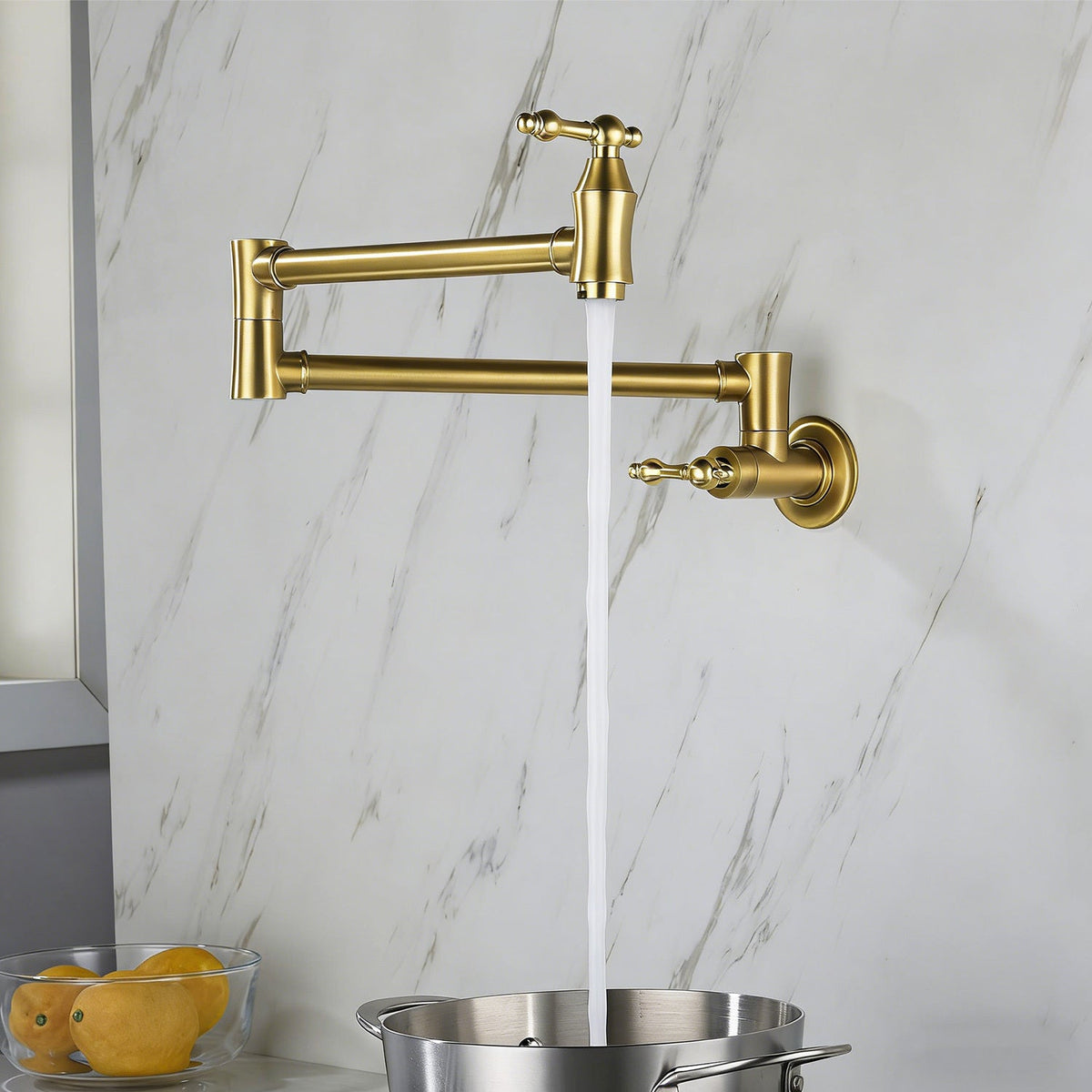Wall Mount Folding Kitchen Pot Filler Faucet