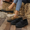 Bow Leopard Round Toe Loafers