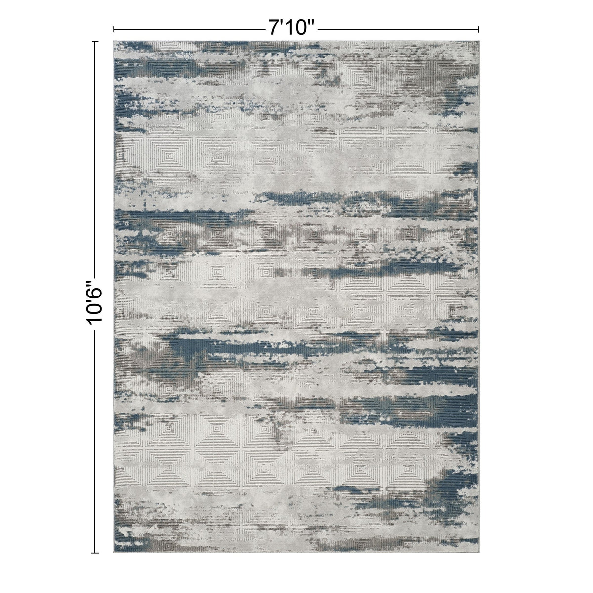 Geometrix GC_DIM1011 Gray 7 ft. 10 in. x 10 ft. 6 in. Contemporary Area Rug with Geometric 3D Effect