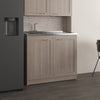Zurich 39' Wide Utility Sink, Base Cabinet Two-Door Cabinet With Two Shelves, Stainless Steel Sink, Laundry Room, Garage Sink, Light Gray