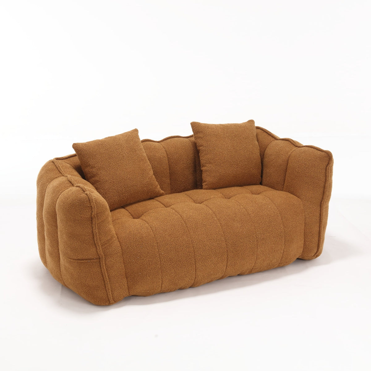 Cozy Beanbag Chair with High Resilience Foam Core for Two - Yellow Chenille, 66x35x25 inches