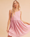 Round Neck Mini Tank Dress For Women – Stylish Everyday Essential, Comfortable Ruched Detail, Versatile Casual Dress for Effortless Looks