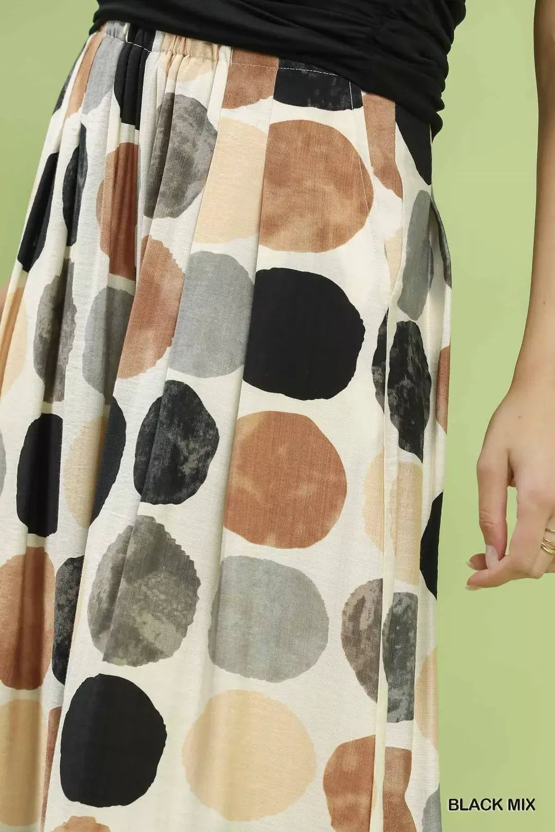 Umgee Dot Print Wide Leg Pants