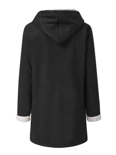 Full Size Pocketed Long Sleeve Hooded Toggle Jacket – Stylish & Functional Outerwear for Women