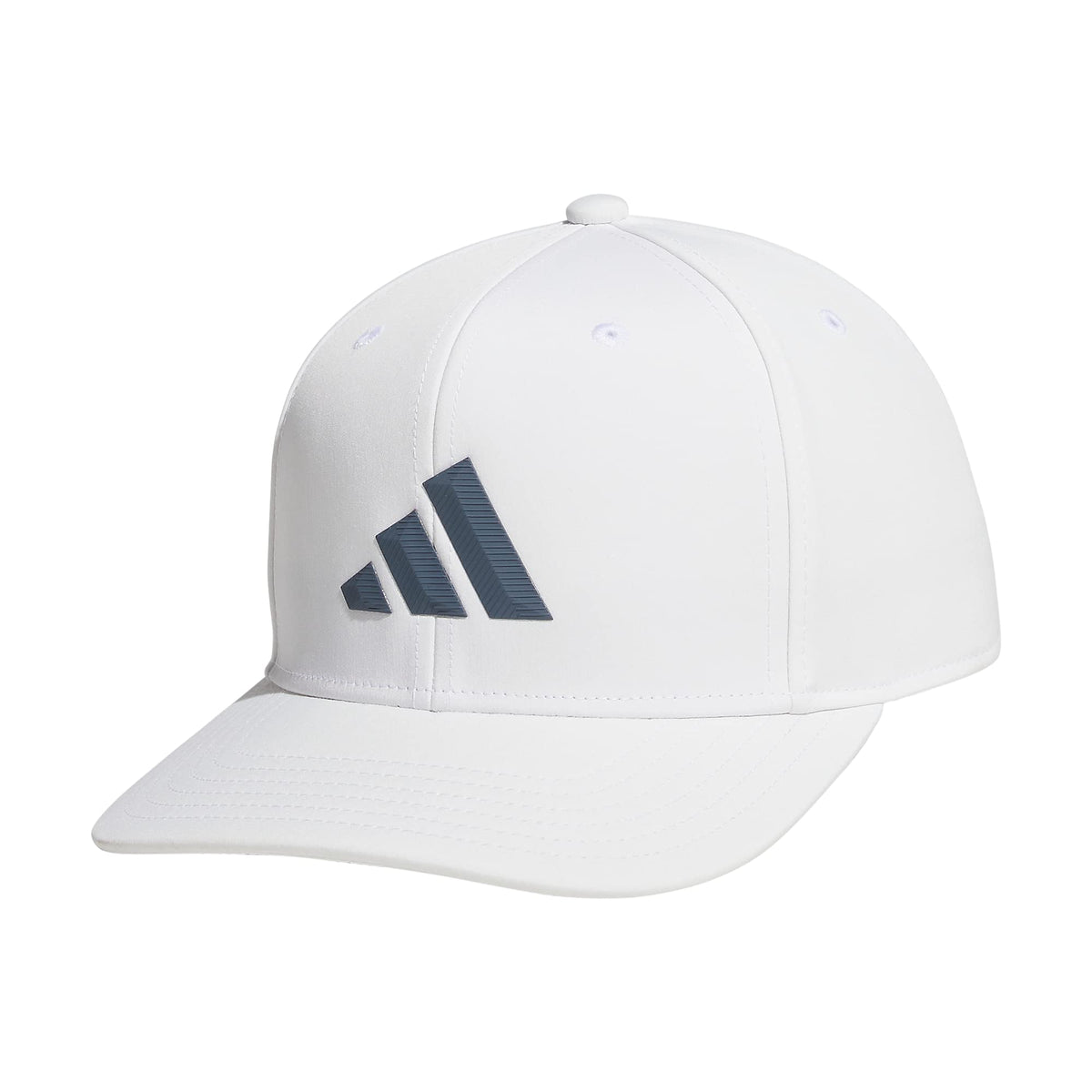 adidas Mens Three Bar Structured Snapback Adjustable Fit Hat 2.0 White/Onix Grey One Size