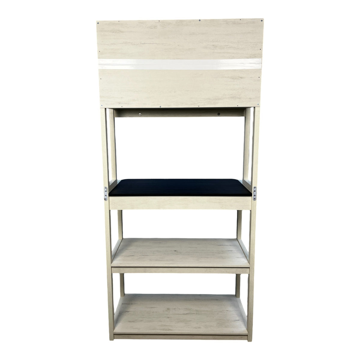 31.5' White and Black color 5-Tier Bakers Rack for Kitchen with Storage, Coffee Bar, Kitchen Shelves,  Microwave Stand