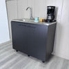 Napoles 2 Utility Sink with Cabinet, Stainless Steel Countertop, Interior Shelf - Wenge