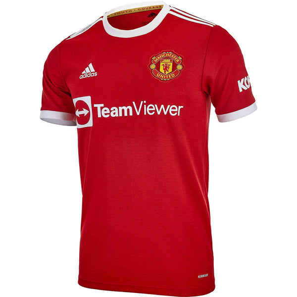 adidas Mens 2021-22 Manchester United Home Jersey (Real Red X-Large)