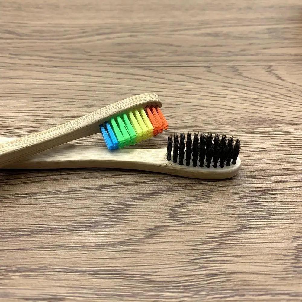 10 Pcs Natural Colorful Toothbrush Eco Friendly Soft Bamboo Toothbrush Bamboo Tooth Dental Oral Care Wood Tooth Brushes