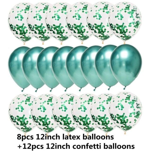 10/20 Star Metallic Confetti Latex Transparent 12inch Balloons For Baby Shower Birthday Party Wedding Decoration