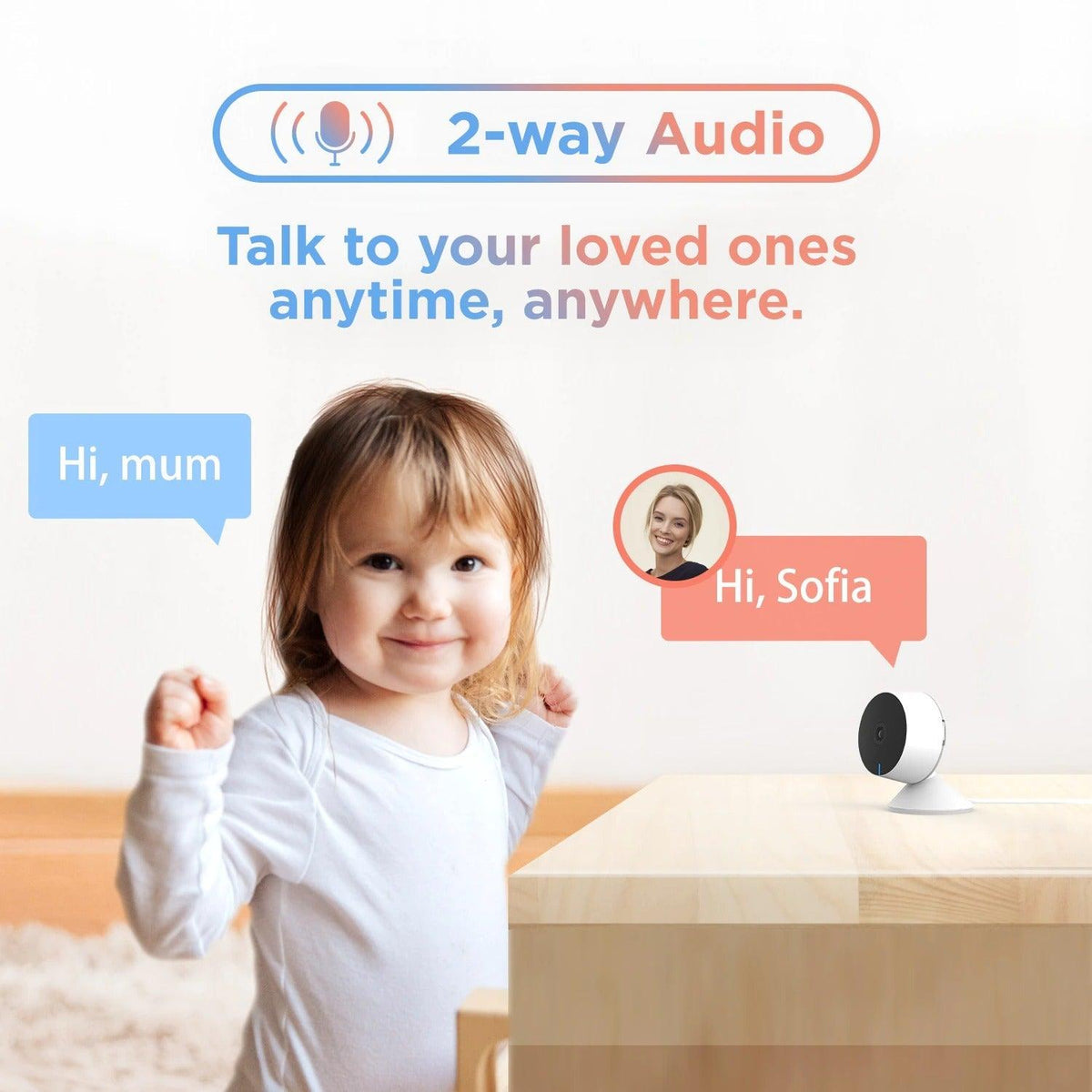 1080P IP Wifi Camera Indoor Surveillance Camera Baby Monitor Mini Cam Home Security Webcam Motion Detection with Night Vision AIl Human Detection Activity Zone