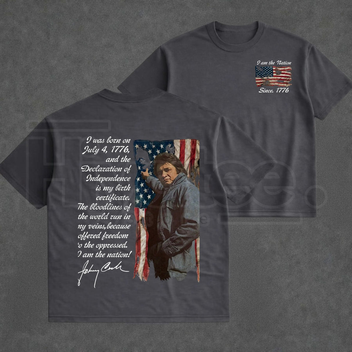 "I Am The Nation" – Vintage Outlaw Music Singer Retro 2-Sided Top