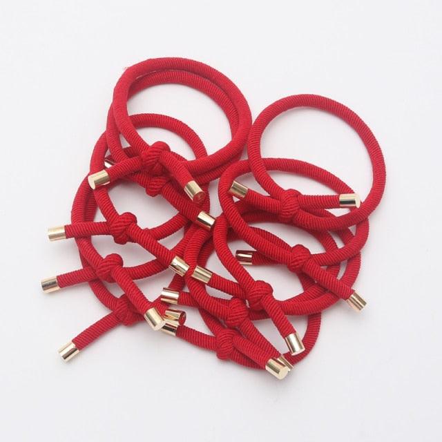 10PCS Women Elastic Hair Rubber Bands High Quality Girls Hair Bands Hair Scrunchies Gold Plated  Hair Accessories Hair Gum Tie Gorgeous Hair Accessories For Women