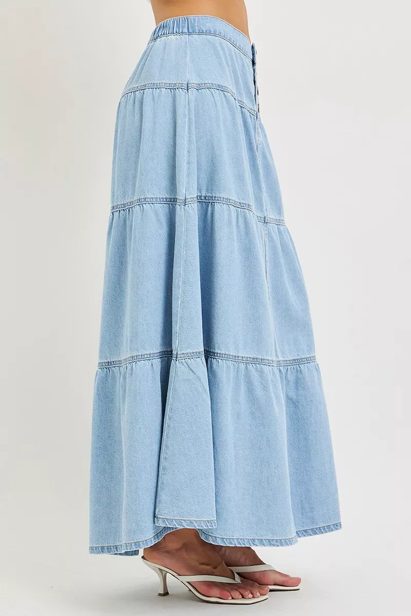 RISEN High Rise Ruffle Long Skirts