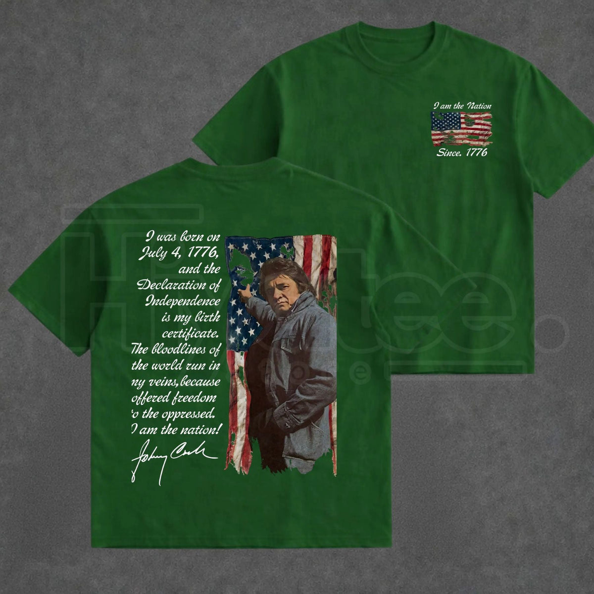 "I Am The Nation" – Vintage Outlaw Music Singer Retro 2-Sided Top