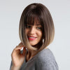 12 inch Synthetic Bob Wig for Women Side Fringe High Density Heat Resistant Hair Wigs Party Daily Wear Natural Headline Wigs For Black Women Cosplay Wigs For Women