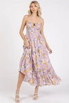 Mittoshop Floral Smocked Back Ruffled Hem Maxi Cami Dress