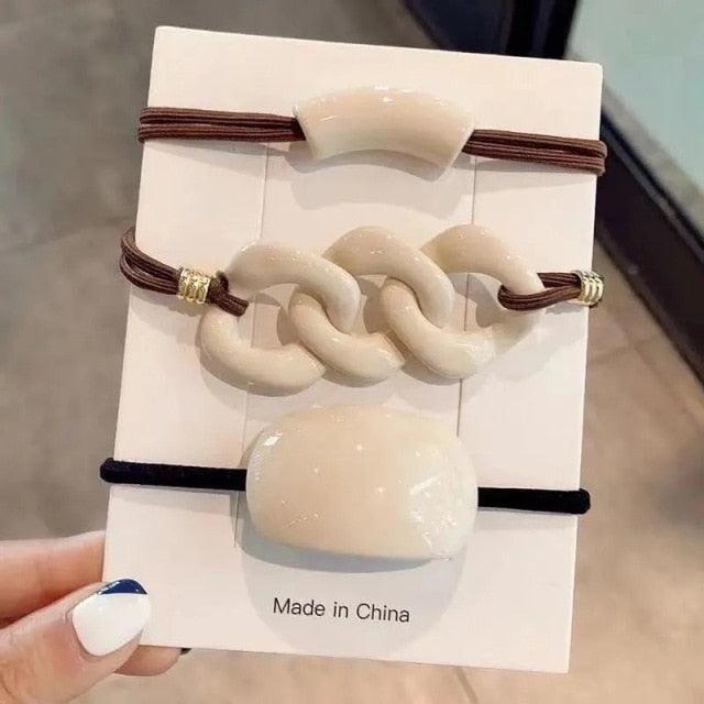 1/3Pcs/Set Women Scrunchie Hair Ties Ponytail Holder Headband Rubber Bands Fashion Elastic Hair Bands Hair Rope Gorgeous Hair Accessories For Women