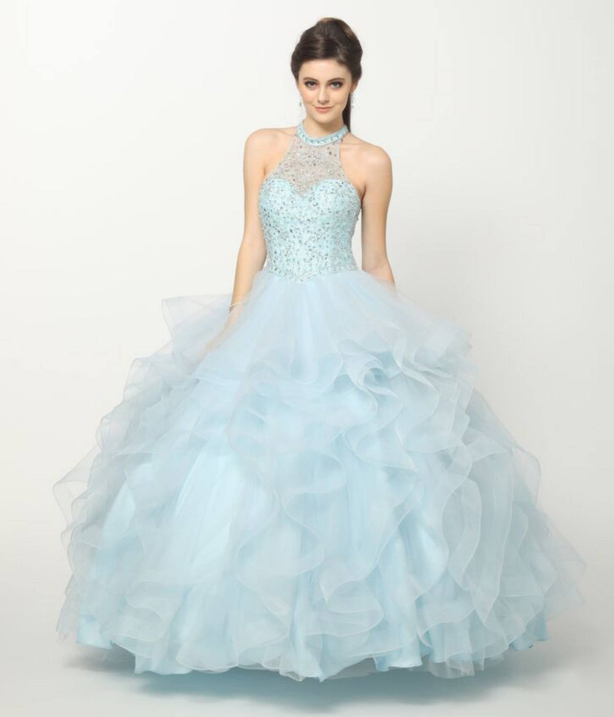 Juliet 1420 Crystal Beading Layered Tulle Skirt Quinceanera Dress