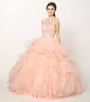 Juliet 1420 Crystal Beading Layered Tulle Skirt Quinceanera Dress