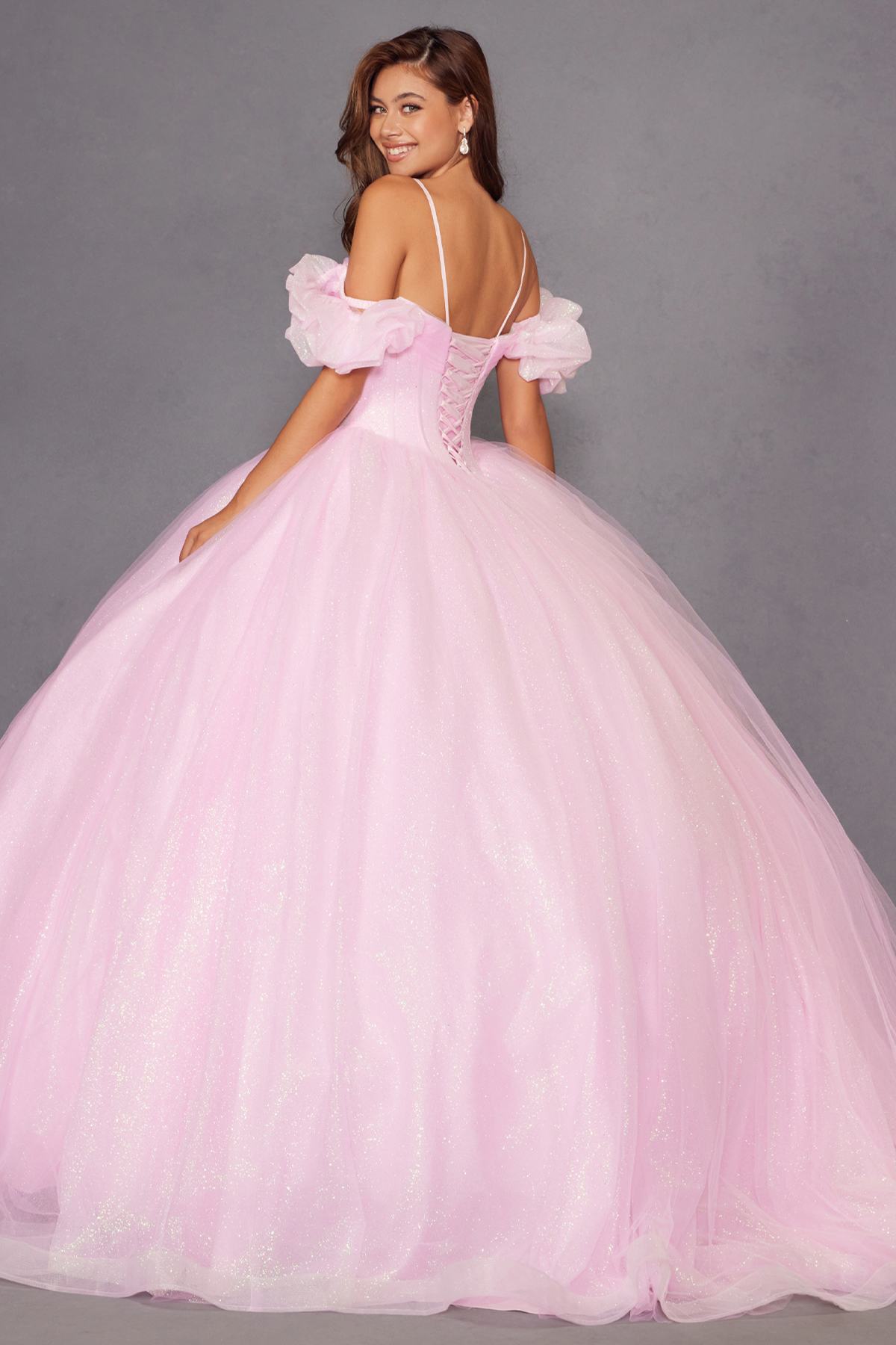 Juliet JT1487H Cold Shoulder quinceanera Ball Gown
