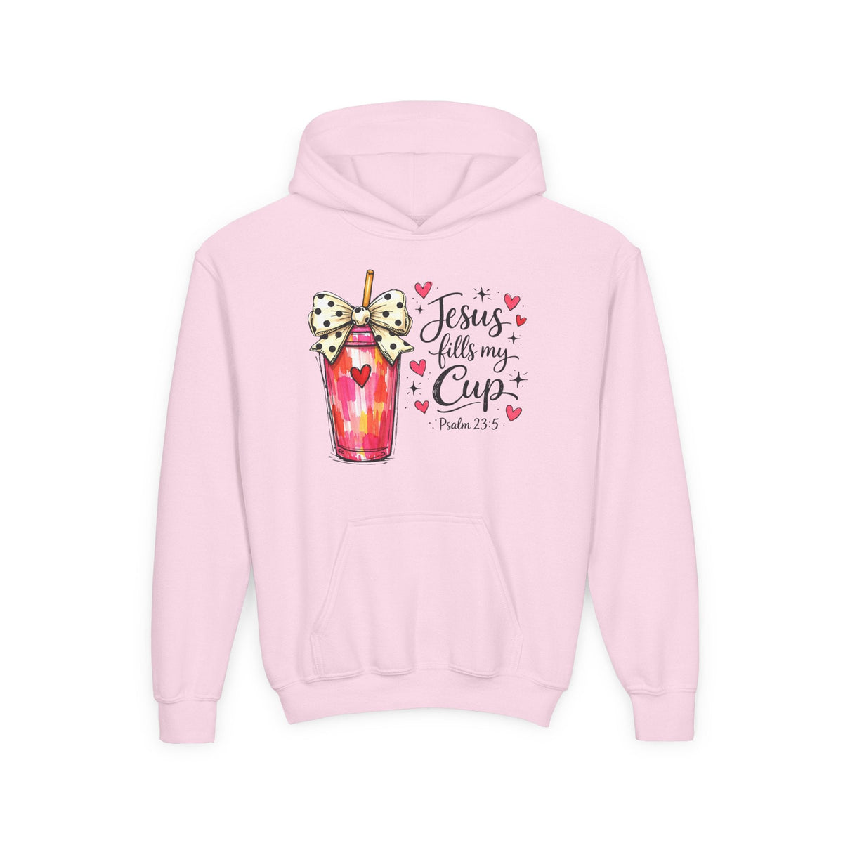 Jesus Fills My Cup Hoodie | Psalm 23 Christian Faith Kids