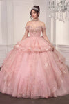 Ladivine 15742 Off the Shoulder Poofy Quinceanera Ball Gown