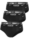 Nike Men`s Everyday Cotton Stretch Briefs 3 Pack (Black(KE11065-001)/W Large)