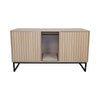 Modern Wooden Cat House with Scratching Mat - 47.64' x 21.46' x 25.98', 76.4 lbs
