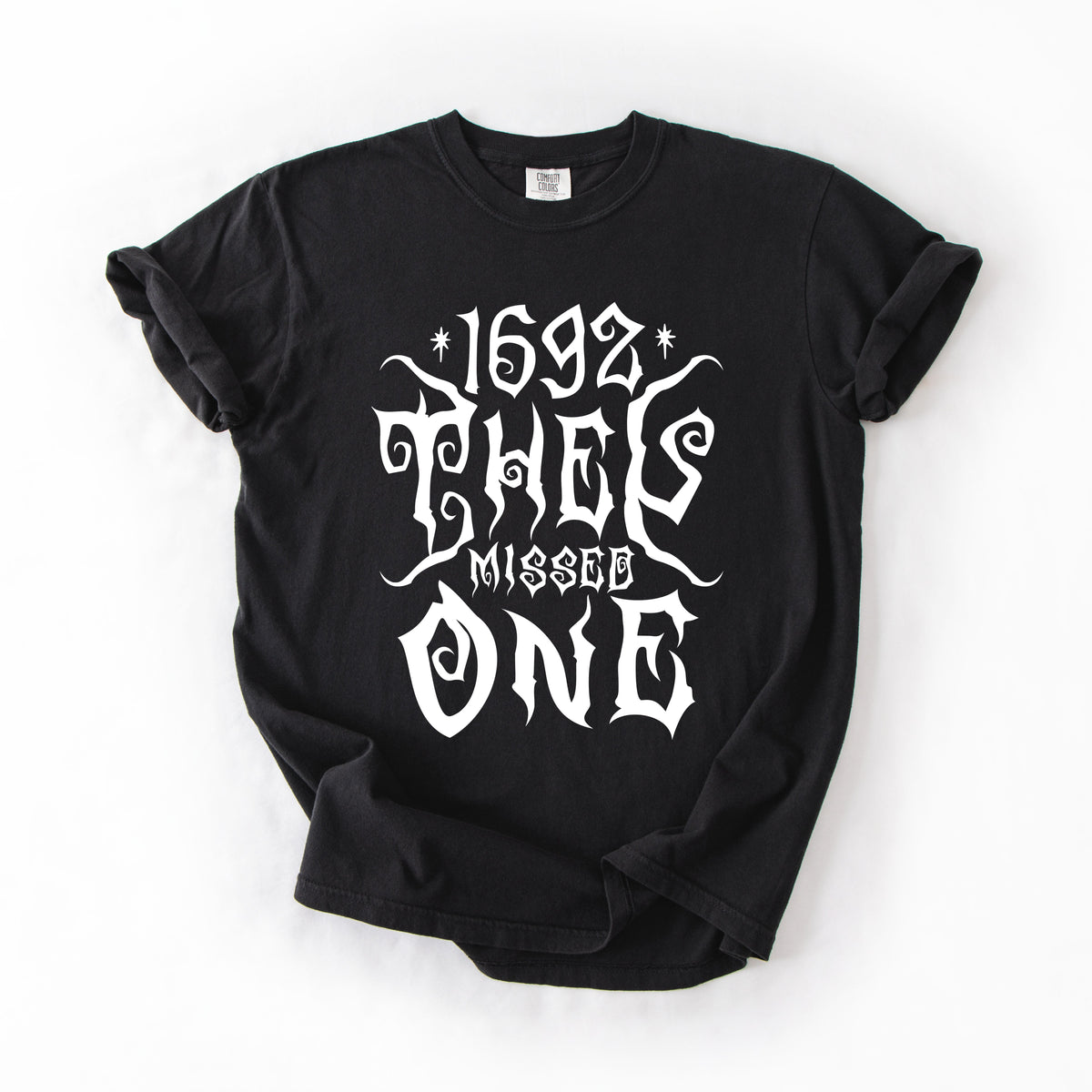 1692 They Missed One Salem Spooky Halloween Witch Shimmering Ghost Comfort Colors Tee