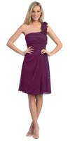 CLEARANCE - Eureka 1801 One Shoulder Knee Length Chiffon Dress (Size 2XL)