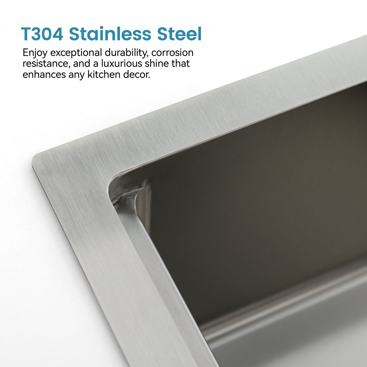 Stainless Steel Kitchen Sink, 36″x22″ Single Bowl, Overmount Handmade Sink in Brushed, with Cutting Board, Colander, Grid, SS-BR01-362208