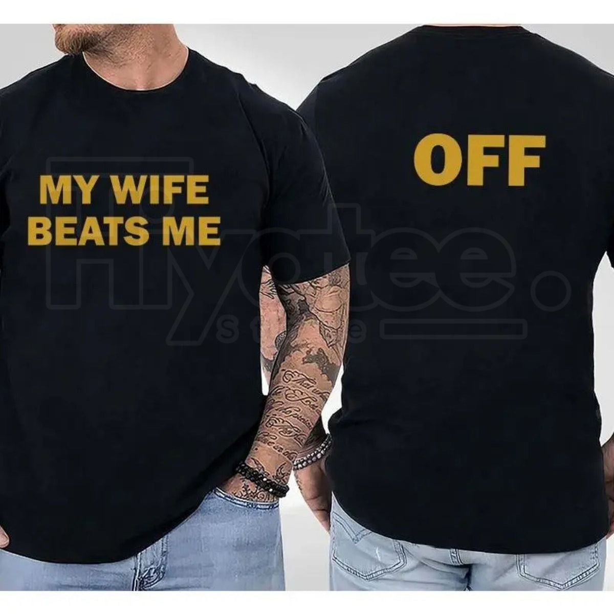 "My Wife Beats Me" – Funny Sarcastic Husband Boyfriend Humor Graphic