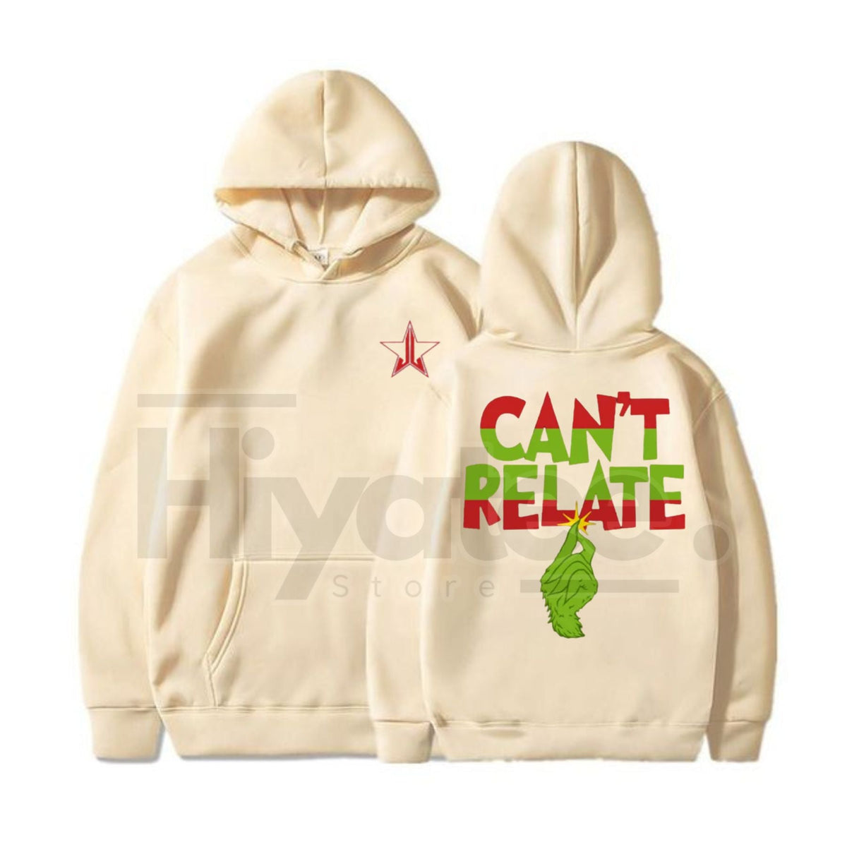 "Can't Relate" Holiday Hoodie – Funny Anti-Christmas Slogan Pullover, Grinch & Introvert Festive Apparel, Unisex
