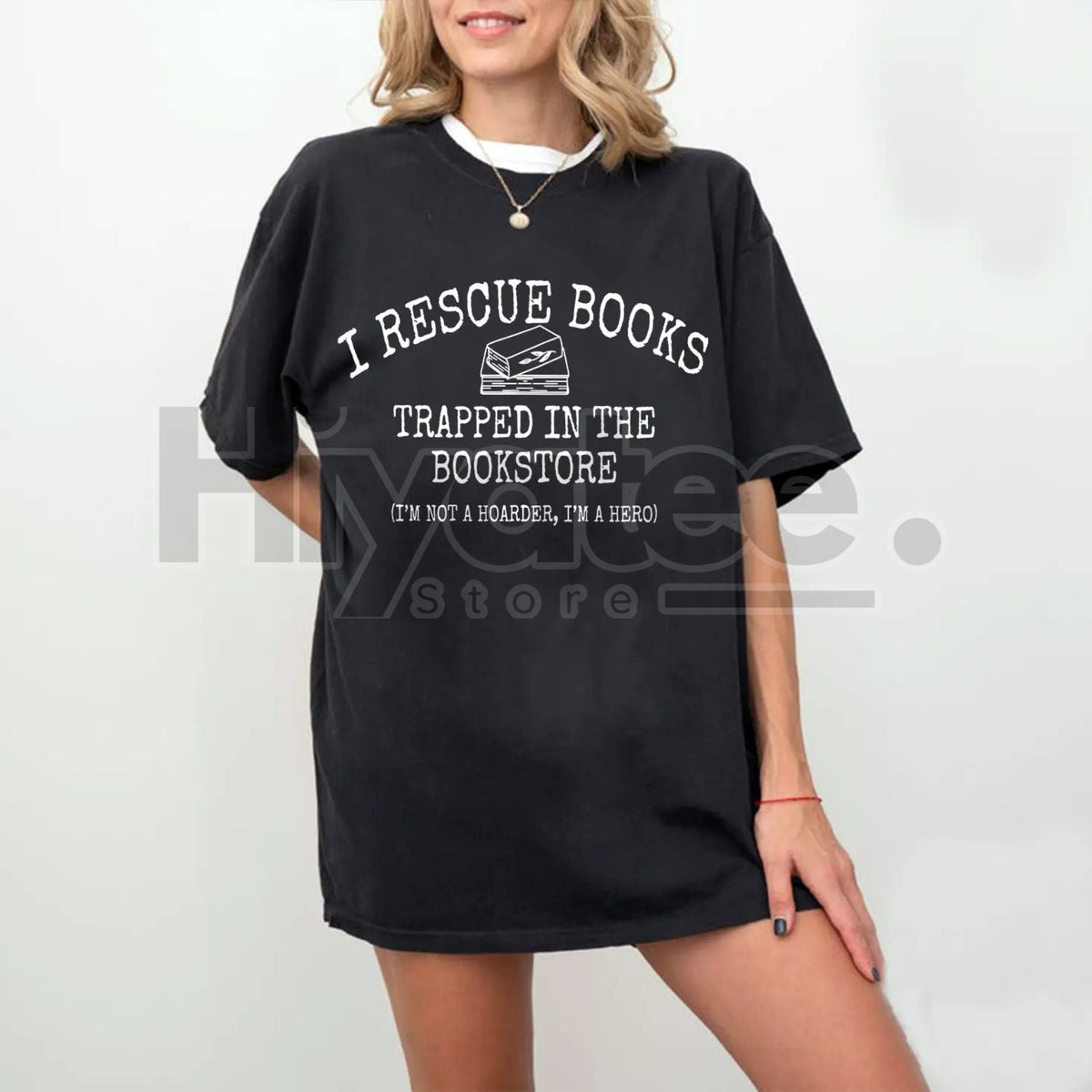 "I Rescue Books Trapped In The Bookstore" Classic T-Shirt – Funny Book Lover Hero Tee