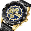 Luxury Men Fashion Watches Quartz Wrist Watches Military Casual Leather Strap Waterproof Elegant Watch