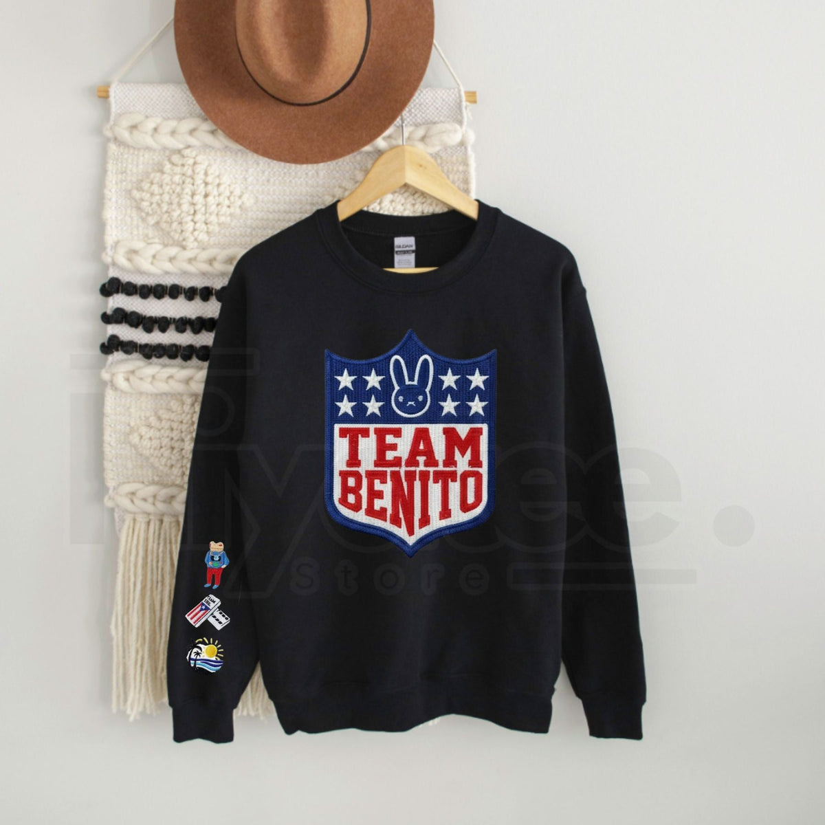 "Here For The Benito" Embroidered Sweatshirt
