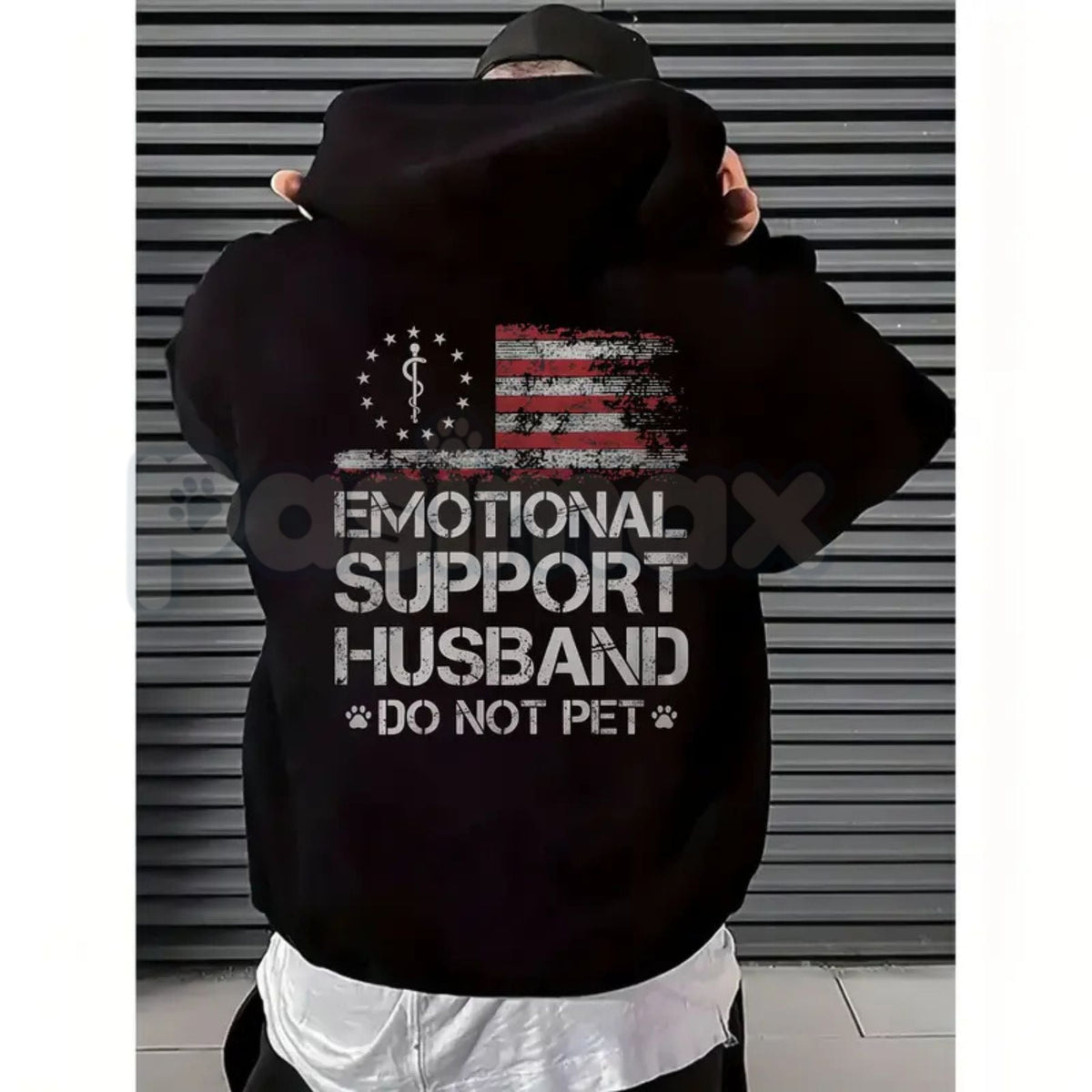 Emotional Support Husband – Funny Husband Graphic Hoodie, Sarcastic Marriage Sweatshirt & T-Shirt