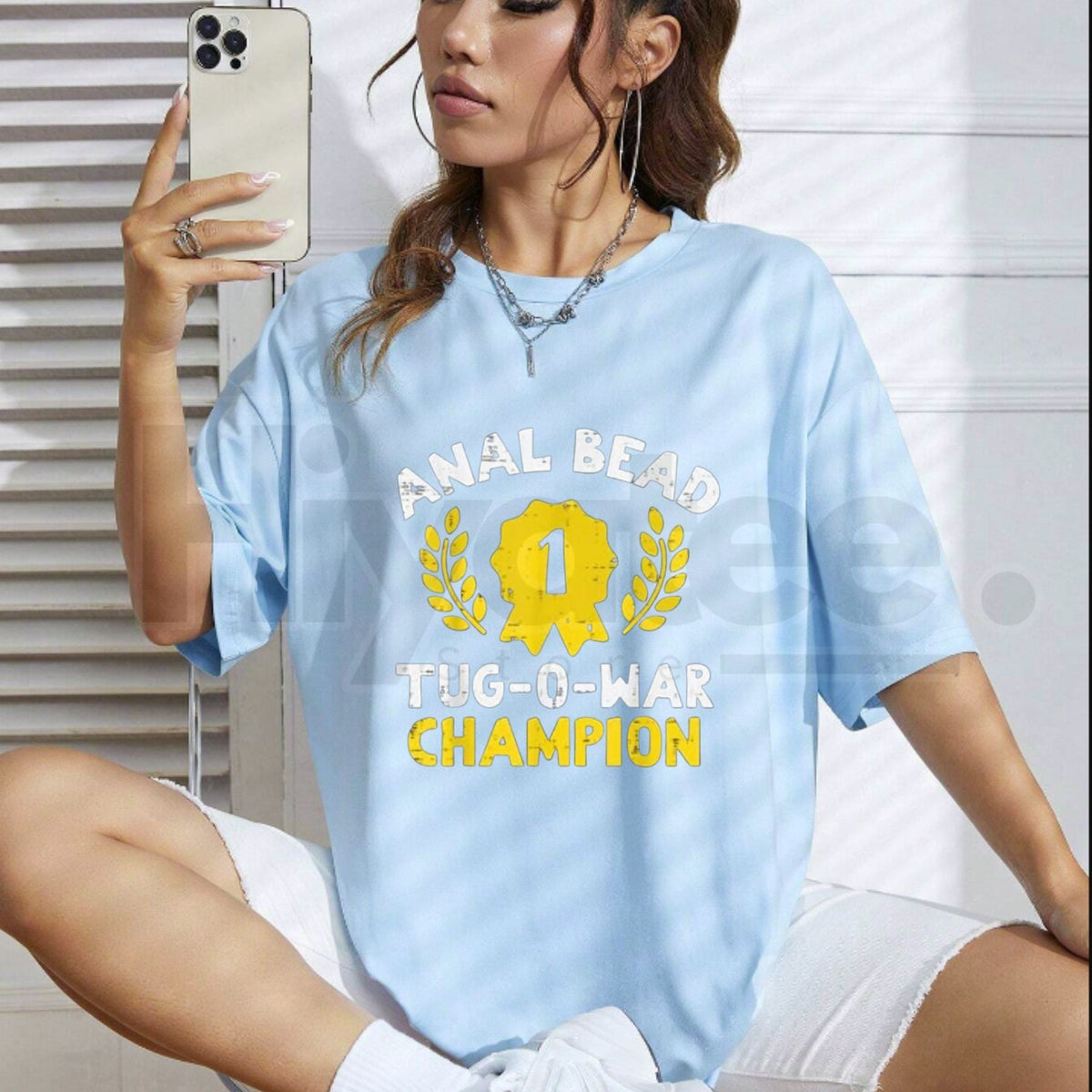 "Bead Tug O War Champion" Classic T-Shirt – Funny Adult Humor Graphic Tee