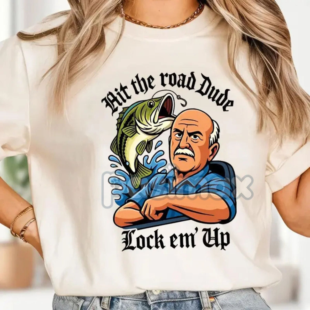 "Lock 'Em Up" Funny T-Shirt - Angry Old Man Driving Truck Tee, Sarcastic Humor Shirt