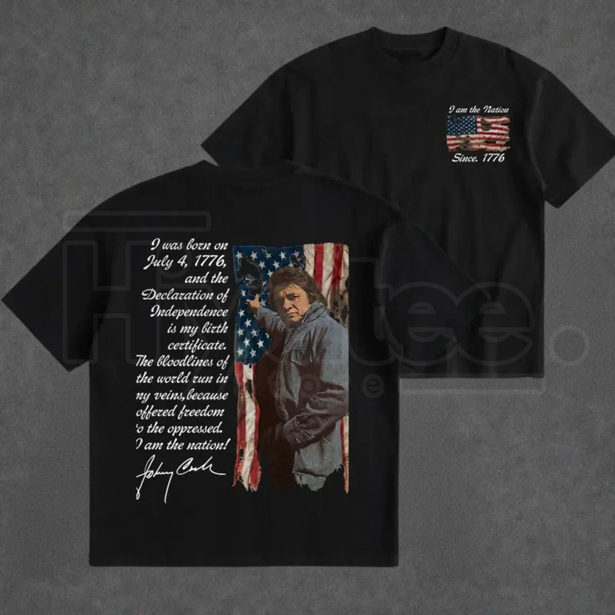 "I Am The Nation" – Vintage Outlaw Music Singer Retro 2-Sided Top