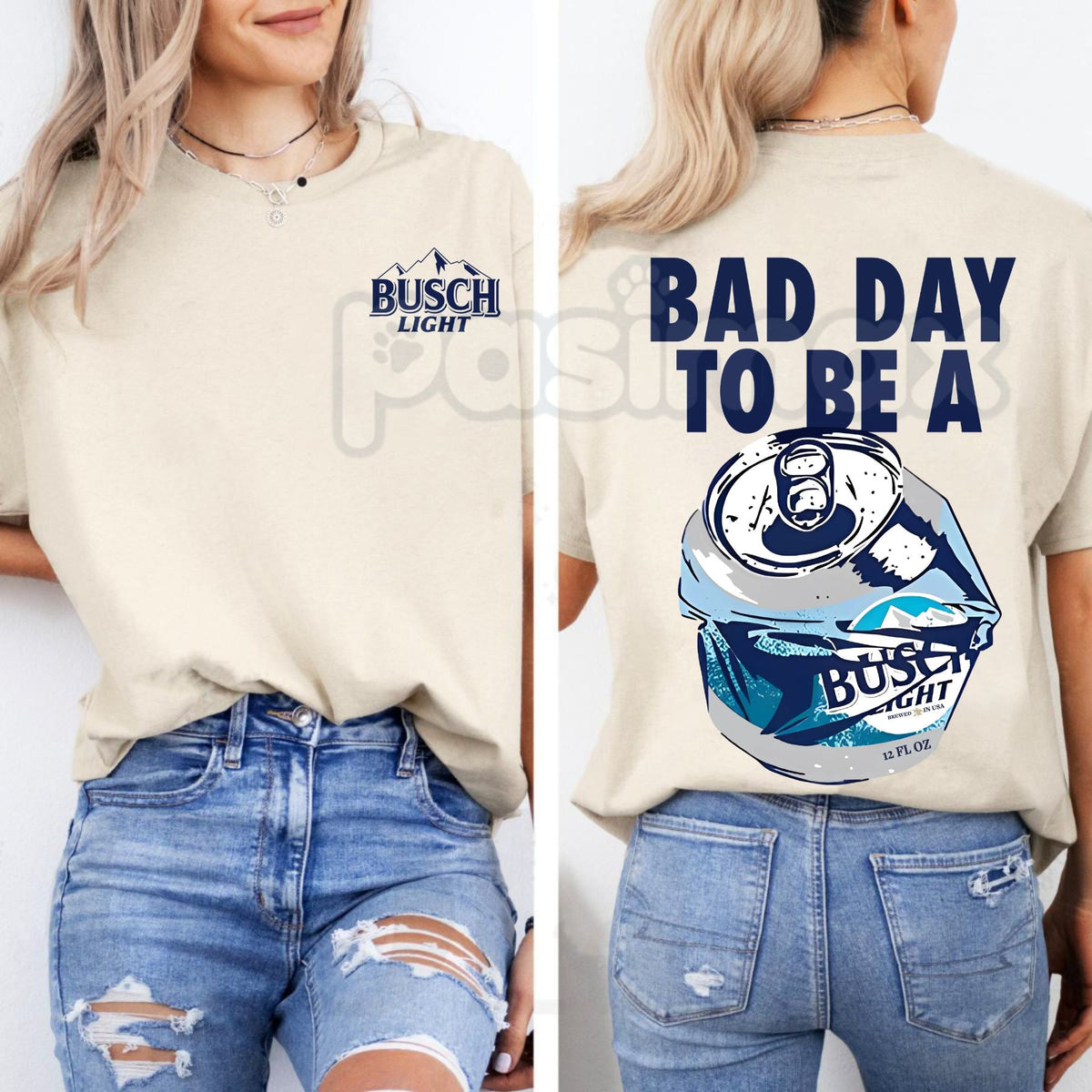 "Bad Day To Be A Busch Light" Funny T-Shirt - Humorous Beer Drinking Graphic Tee, Premium 100% Cotton Tailgate Party Top, Sarcastic Busch Light Lover Gift, Loud & Proud Country Drinking Shirt, Soft Lived-In Heavyweight Party Apparel