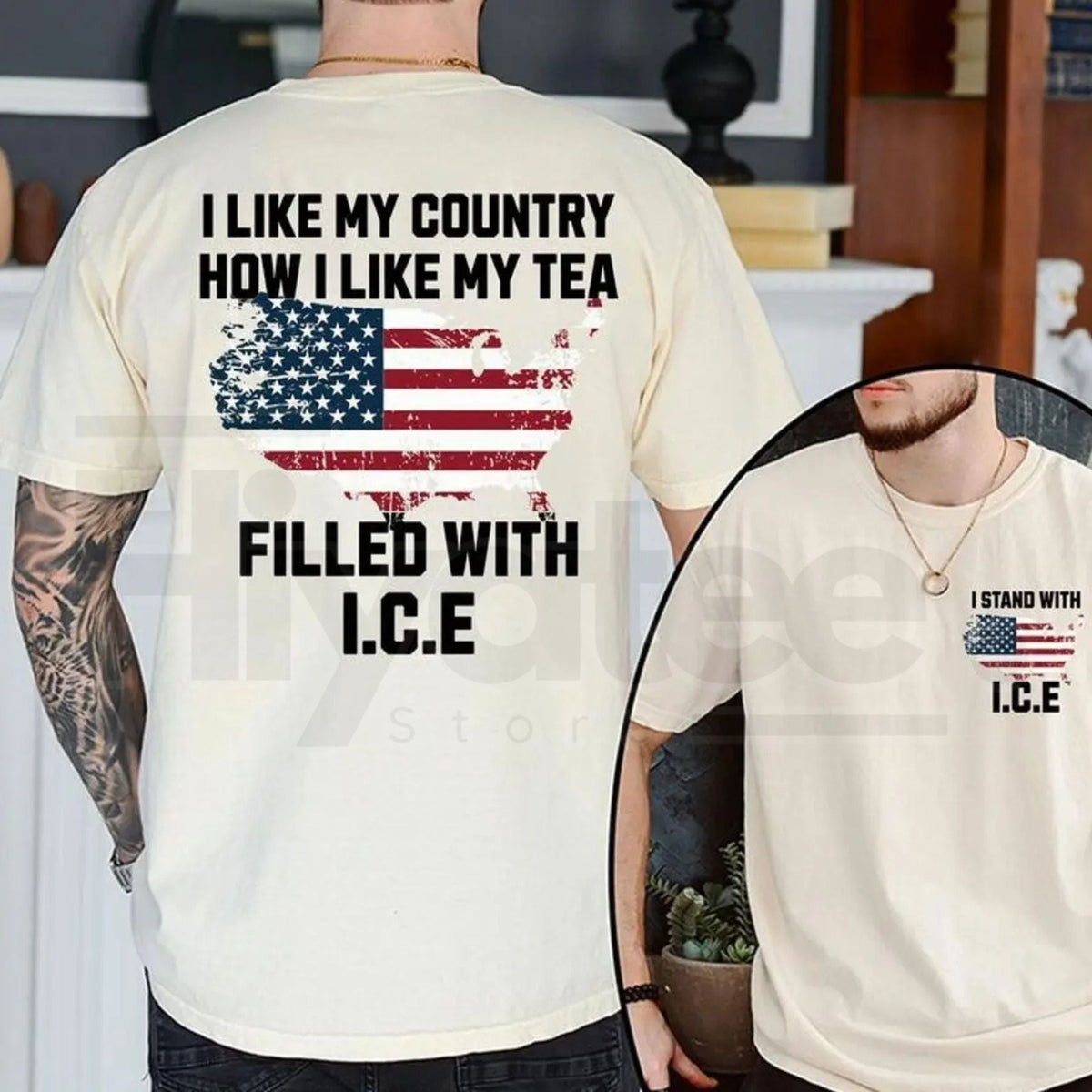 "I Like My Country How I Like My Tea" ICE Shirt – Trump Ice Ice Baby Tee