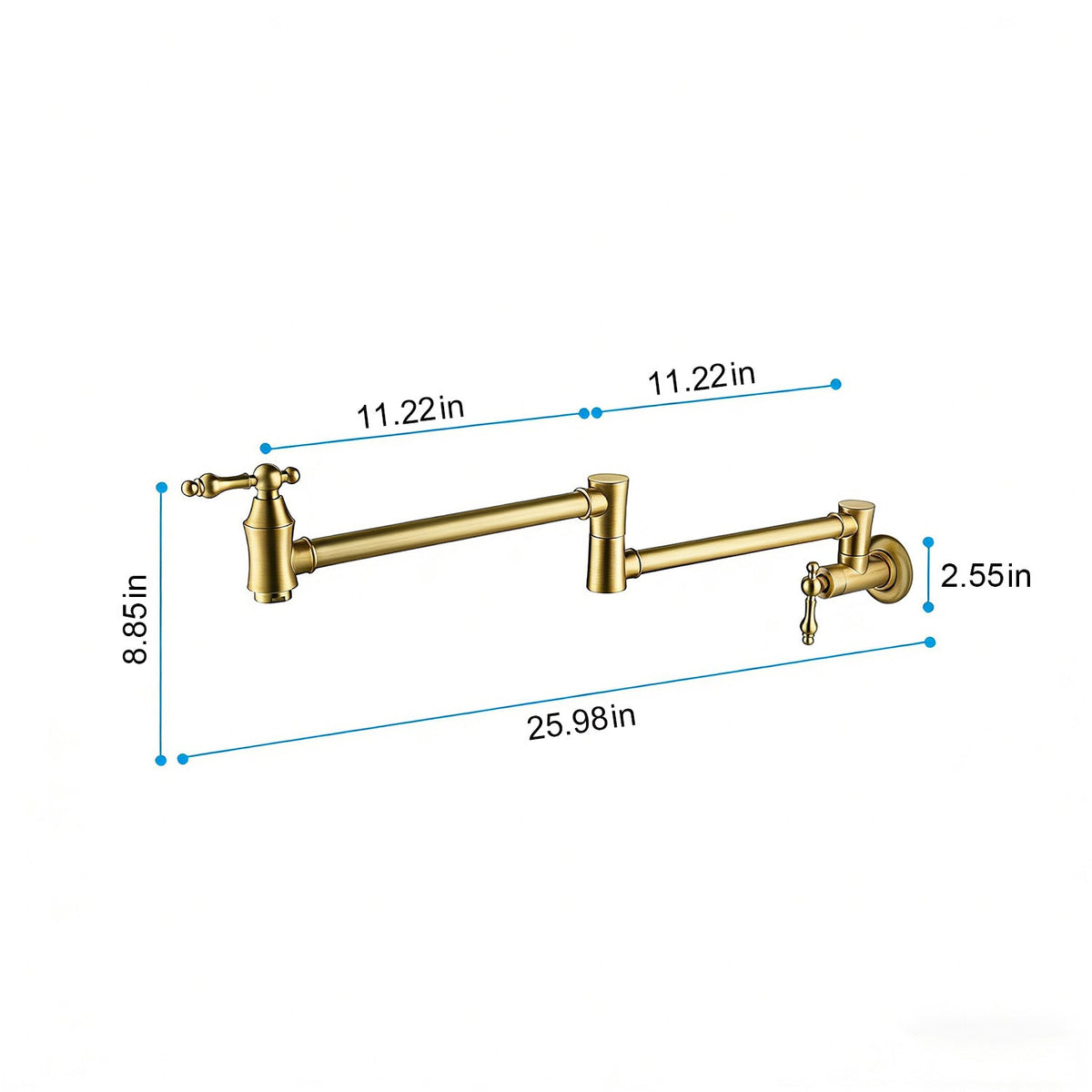 Wall Mount Folding Kitchen Pot Filler Faucet
