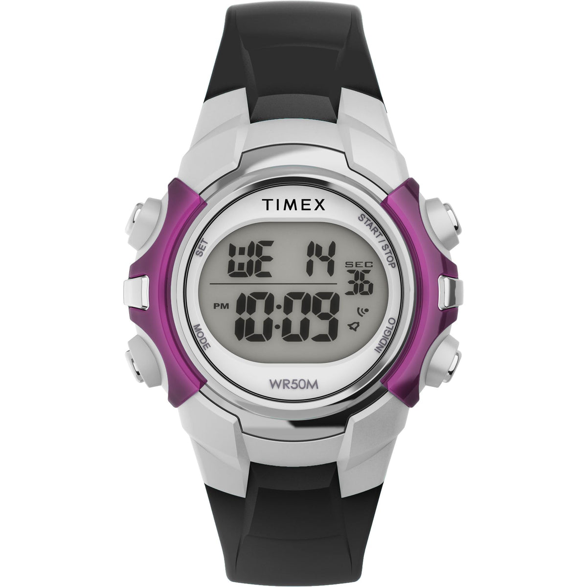 Timex Mens Digital 33mm Watch - Black Band Digital Dial Black Case